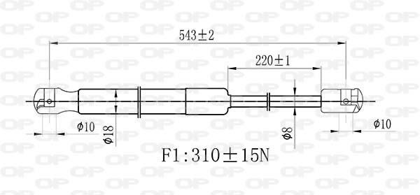 Open parts GSR6432.00 Gas hood spring GSR643200: Buy near me in Poland at 2407.PL - Good price!