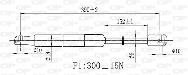 Open parts GSR6464.00 Gas hood spring GSR646400: Buy near me at 2407.PL in Poland at an Affordable price!
