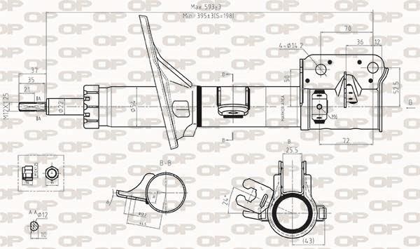 Open parts SAB8521.32 Амортизатор подвески задний левый газомасляный SAB852132: Отличная цена - Купить в Польше на 2407.PL!