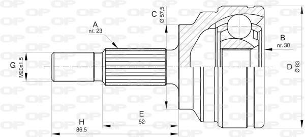 Open parts CVJ5808.10 Joint kit, drive shaft CVJ580810: Buy near me in Poland at 2407.PL - Good price!