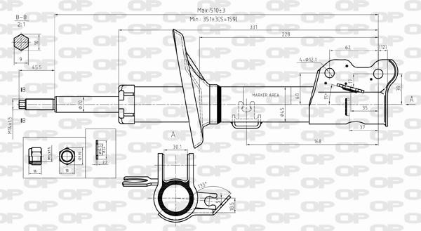 Open parts SAB8294.31 Амортизатор подвески передний левый газомасляный SAB829431: Отличная цена - Купить в Польше на 2407.PL!