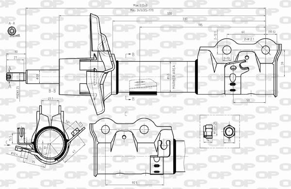 Open parts SAB8312.31 Амортизатор подвески передний левый газомасляный SAB831231: Отличная цена - Купить в Польше на 2407.PL!