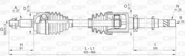 Open parts DRS6416.00 Вал приводной DRS641600: Отличная цена - Купить в Польше на 2407.PL!