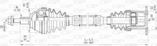 Open parts DRS6414.00 Вал приводной DRS641400: Отличная цена - Купить в Польше на 2407.PL!