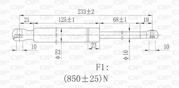 Open parts GSR6124.00 Gas hood spring GSR612400: Buy near me in Poland at 2407.PL - Good price!