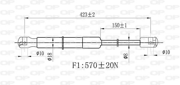 Open parts GSR6461.00 Gas hood spring GSR646100: Buy near me at 2407.PL in Poland at an Affordable price!