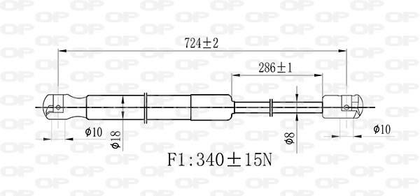Open parts GSR6528.01 Gas hood spring GSR652801: Buy near me in Poland at 2407.PL - Good price!