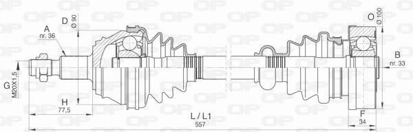 Open parts DRS6422.00 Вал приводной DRS642200: Отличная цена - Купить в Польше на 2407.PL!