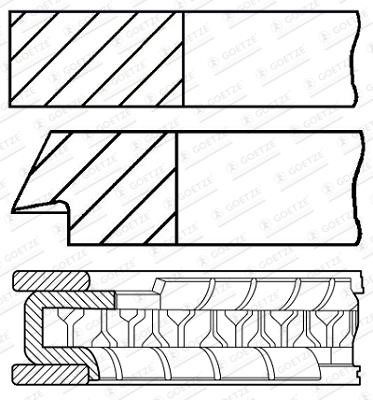 Goetze 08-432600-00 RING SET, PISTON, 1cyl, std 0843260000: Buy near me in Poland at 2407.PL - Good price!