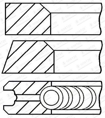 Goetze 08-306300-00 RING SET, PISTON, 1cyl, std 0830630000: Buy near me in Poland at 2407.PL - Good price!