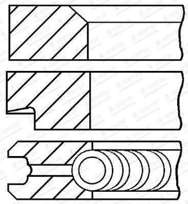 Goetze 08-176611-00 Piston rings for 1 cylinder, set, 1.00mm 0817661100: Buy near me in Poland at 2407.PL - Good price!