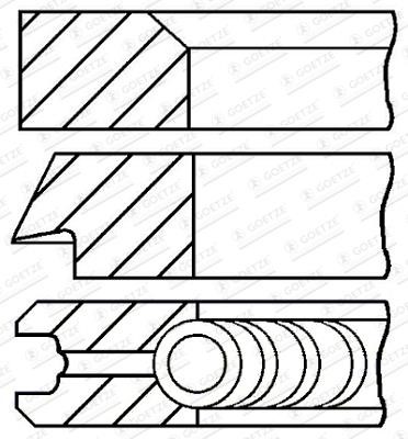 Goetze 08-177307-10 Piston ring set, 0,50mm 0817730710: Buy near me in Poland at 2407.PL - Good price!