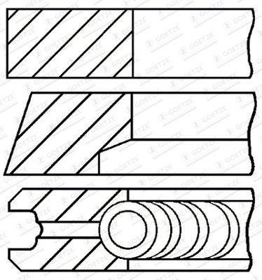 Goetze 08-124808-00 Piston rings for 1 cylinder, set, 0.60mm 0812480800: Buy near me in Poland at 2407.PL - Good price!