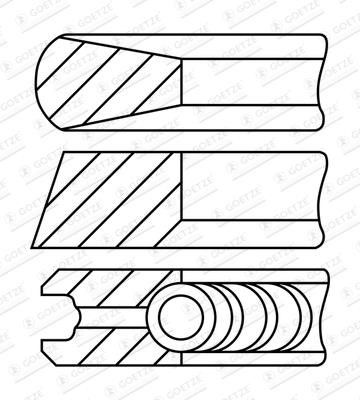 Goetze 08-443400-00 RING SET, PISTON, 1cyl, std 0844340000: Buy near me in Poland at 2407.PL - Good price!