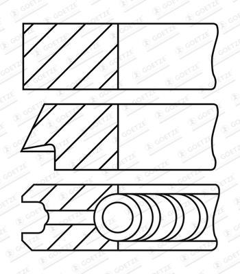 Goetze 08-452707-00 Piston rings, engine kit, 0.50mm 0845270700: Buy near me in Poland at 2407.PL - Good price!