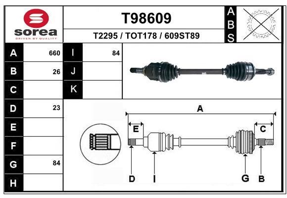 EAI T98609 Drive Shaft T98609: Buy near me in Poland at 2407.PL - Good price!