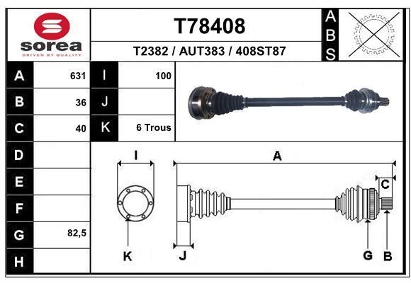 EAI T78408 Drive Shaft T78408: Buy near me in Poland at 2407.PL - Good price!
