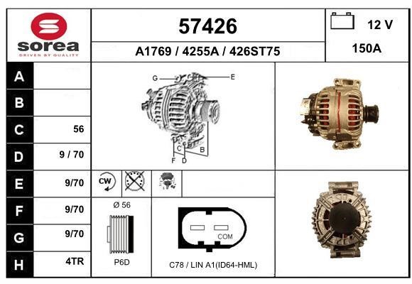 EAI 57426 Alternator 57426: Buy near me in Poland at 2407.PL - Good price!