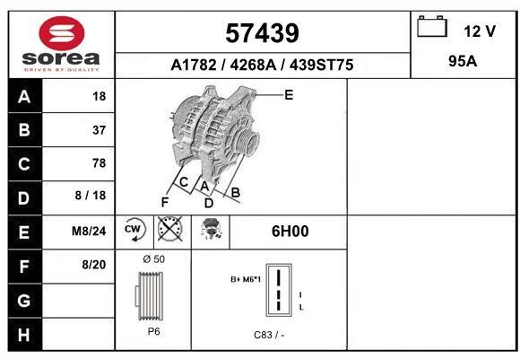 EAI 57439 Alternator 57439: Buy near me in Poland at 2407.PL - Good price!