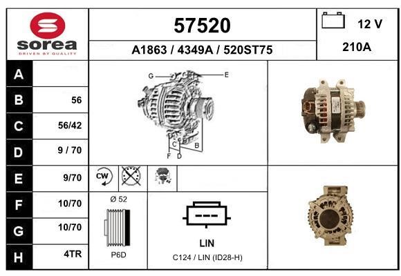 EAI 57520 Alternator 57520: Buy near me in Poland at 2407.PL - Good price!