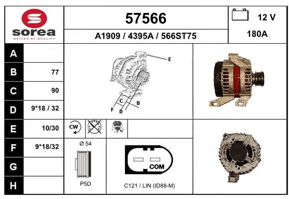 EAI 57566 Alternator 57566: Buy near me in Poland at 2407.PL - Good price!