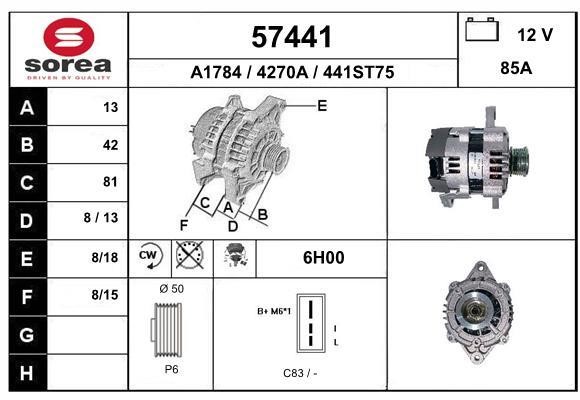 EAI 57441 Alternator 57441: Buy near me in Poland at 2407.PL - Good price!