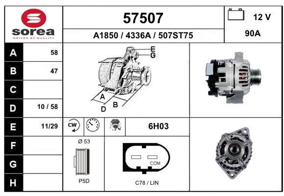 EAI 57507 Alternator 57507: Buy near me in Poland at 2407.PL - Good price!