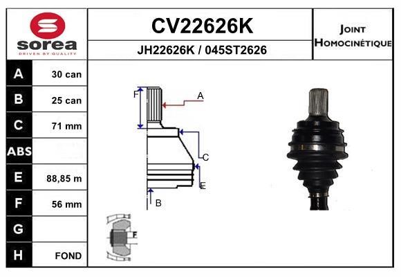 EAI CV22626K Joint Kit, drive shaft CV22626K: Buy near me in Poland at 2407.PL - Good price!