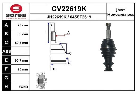 EAI CV22619K Joint Kit, drive shaft CV22619K: Buy near me in Poland at 2407.PL - Good price!
