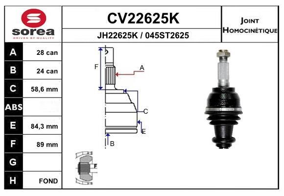 EAI CV22625K Joint Kit, drive shaft CV22625K: Buy near me in Poland at 2407.PL - Good price!