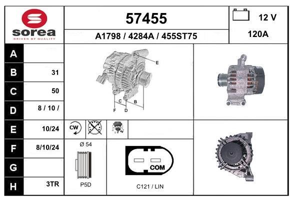 EAI 57455 Alternator 57455: Buy near me in Poland at 2407.PL - Good price!
