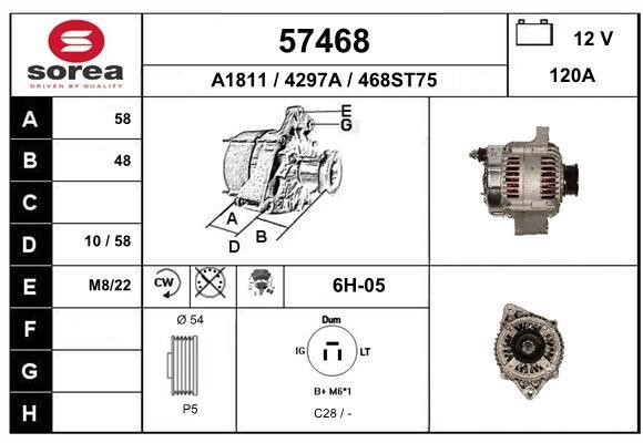 EAI 57468 Alternator 57468: Buy near me in Poland at 2407.PL - Good price!