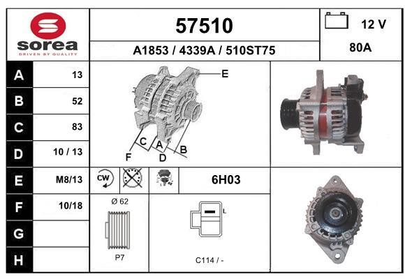 EAI 57510 Alternator 57510: Buy near me at 2407.PL in Poland at an Affordable price!
