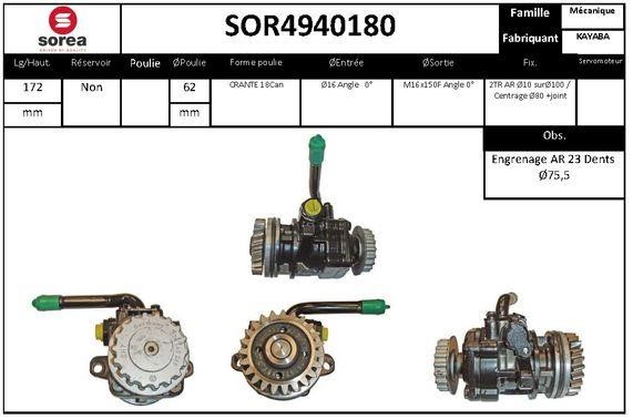 EAI SOR4940180 Насос гидроусилителя руля SOR4940180: Отличная цена - Купить в Польше на 2407.PL!