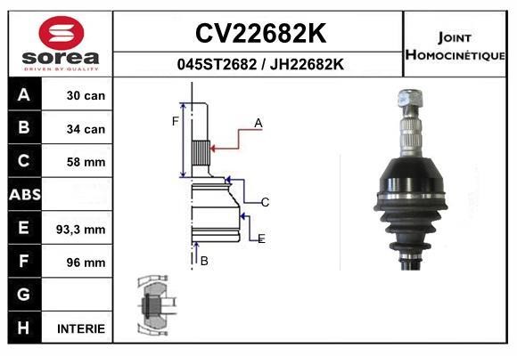 EAI CV22682K Joint kit, drive shaft CV22682K: Buy near me in Poland at 2407.PL - Good price!