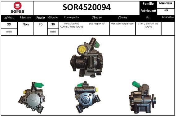EAI SOR4520094 Hydraulic Pump, steering system SOR4520094: Buy near me in Poland at 2407.PL - Good price!