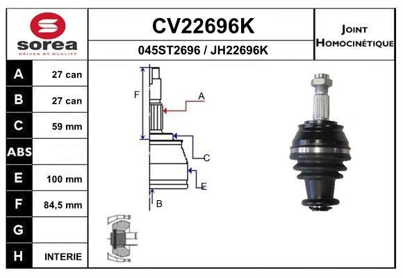EAI CV22696K Joint kit, drive shaft CV22696K: Buy near me in Poland at 2407.PL - Good price!