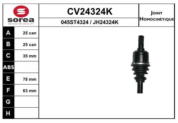 EAI CV24324K Joint kit, drive shaft CV24324K: Buy near me in Poland at 2407.PL - Good price!