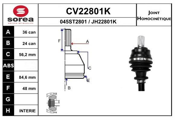 EAI CV22801K Gelenksatz, antriebswelle CV22801K: Kaufen Sie zu einem guten Preis in Polen bei 2407.PL!