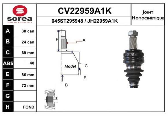 EAI CV22959A1K Joint kit, drive shaft CV22959A1K: Buy near me in Poland at 2407.PL - Good price!
