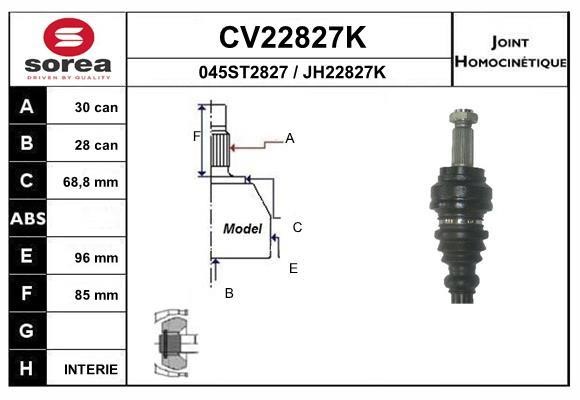 EAI CV22827K Joint kit, drive shaft CV22827K: Buy near me in Poland at 2407.PL - Good price!