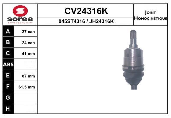 EAI CV24316K Joint kit, drive shaft CV24316K: Buy near me in Poland at 2407.PL - Good price!
