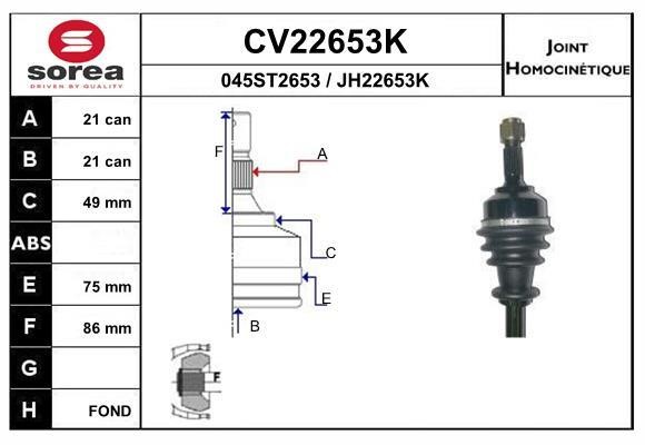 EAI CV22653K Joint kit, drive shaft CV22653K: Buy near me in Poland at 2407.PL - Good price!