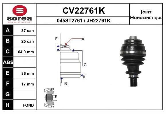 EAI CV22761K Joint kit, drive shaft CV22761K: Buy near me in Poland at 2407.PL - Good price!