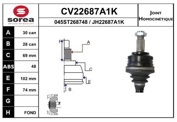 EAI CV22687A1K Joint kit, drive shaft CV22687A1K: Buy near me in Poland at 2407.PL - Good price!
