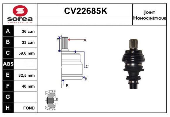 EAI CV22685K Joint kit, drive shaft CV22685K: Buy near me in Poland at 2407.PL - Good price!