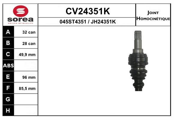 EAI CV24351K Joint kit, drive shaft CV24351K: Buy near me in Poland at 2407.PL - Good price!
