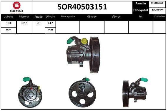 EAI SOR40503151 Hydraulic Pump, steering system SOR40503151: Buy near me in Poland at 2407.PL - Good price!