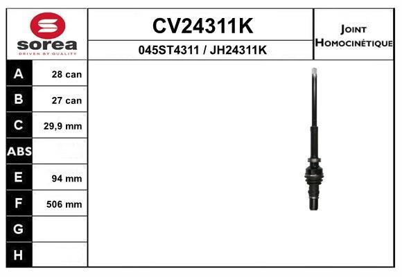EAI CV24311K Joint kit, drive shaft CV24311K: Buy near me in Poland at 2407.PL - Good price!