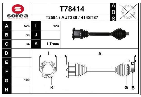 EAI T78414 Antriebswelle T78414: Kaufen Sie zu einem guten Preis in Polen bei 2407.PL!